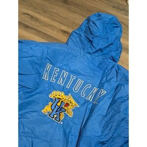 Vintage Logo 7 Kentucky Wildcats Jacket XL Blue Puffer Hooded Parka NCAA 90s